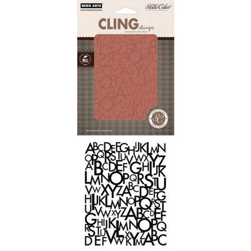 Hero Arts - Studio Calico - Autumn Press Collection - Clings - Repositionable Rubber Stamps - Alphabet Pattern