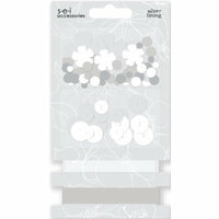 SEI - White Elegance Collection - Embellishment Accessories Pack - Silver Lining