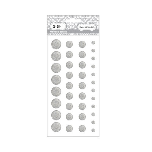 SEI - Metallic Basics - Self Adhesive Glitter Dots - Silver