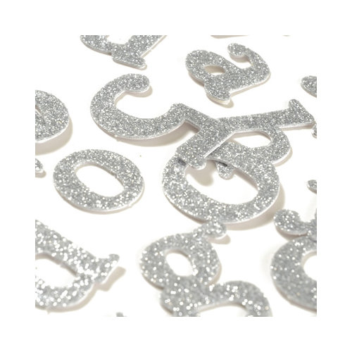 SEI - Metallic Basics - Alphabet Stickers - Glitter - Silver