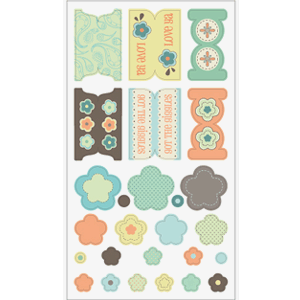 SEI- Fab Fabric - Twill Embellishment Stickers - Paisley and Petals, CLEARANCE