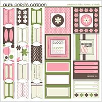 SEI Cardstock Tabs, Frames and Labels - Aunt Gerti's Garden, CLEARANCE