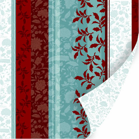 SEI - Winter Song Collection - 12 x 12 Double Sided Flocked Paper - Sweet Holly , CLEARANCE