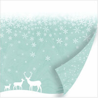 SEI - Winter Song Collection - 12 x 12 Double Sided Glittered Paper - Snow Globe , CLEARANCE