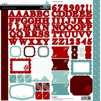 SEI - Winter Song Collection - Cardstock Stickers with Red Flock, CLEARANCE