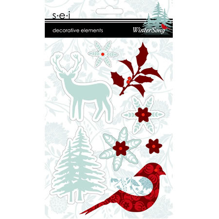SEI - Winter Song Collection - Decorative Elements - Felt and Glitter, CLEARANCE