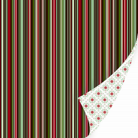 SEI - Christmas Mint Collection - 12 x 12 Double Sided Foil Paper - Peppermint Bark , CLEARANCE