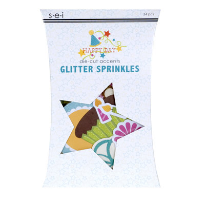 SEI - Happy Day Collection - Die Cut Glitter Accents - Glitter Sprinkles, CLEARANCE