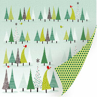 SEI - Kris Kringle Collection - Christmas - 12 x 12 Double Sided Silver Glitter Paper - Magical Forest, CLEARANCE