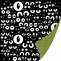 SEI - Monsterville Collection - 12 x 12 Double Sided Varnish Paper - Eye'm Watching You, CLEARANCE