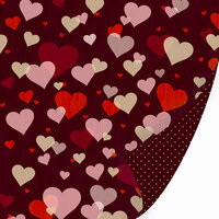 SEI - With All My Heart Collection - Valentine - 12 x 12 Double Sided Glitter Paper - Hearts a Flutter