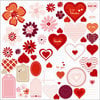 SEI - With All My Heart Collection - Valentine - Die Cut Glitter Accents - Glittering Romance
