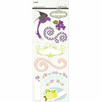 SEI - Couture Collection - Page Elements - Foil Cardstock Stickers with Pearl Accents