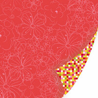 SEI - Sunny Day Collection - 12 x 12 Double Sided Pink Foil Paper - Trellis