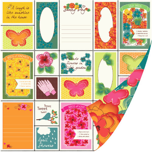 SEI - Sunny Day Collection - 12 x 12 Double Sided Perforated Paper - Garden Variety