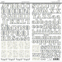 SEI - White Elegance Collection - Silver Foil Cardstock Stickers - Alphabet