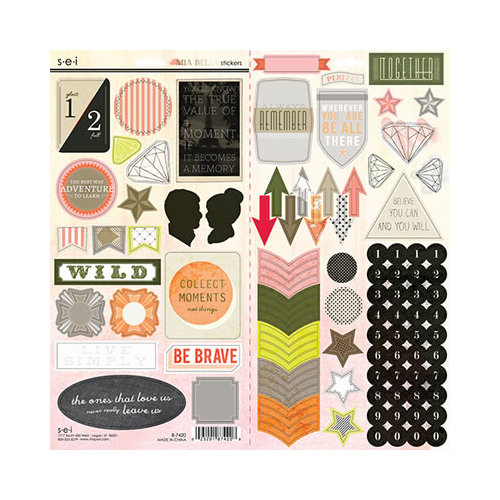 SEI - Mia Bella Collection - Cardstock Stickers with Pearl Accents