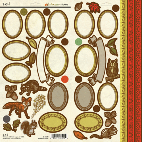 SEI - Yesteryear Collection - Cardstock Stickers with Foil Accents