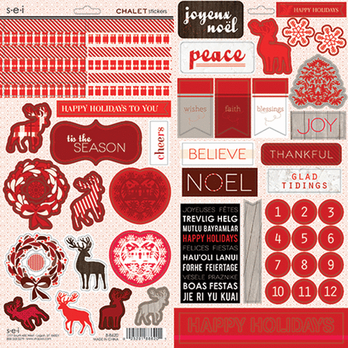 SEI - Chalet Collection - Cardstock Stickers with Foil Accents