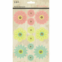 SEI - Catalina Collection - 3 Dimensional Flower Stickers with Glitter Accents