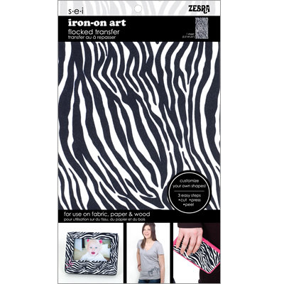 SEI - Iron-On Art - Flocked Transfer Sheet - Zebra