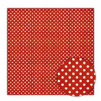 Sassafras Lass - Blue Boutique Collection - 12x12 Paper - Crimson Dots, CLEARANCE
