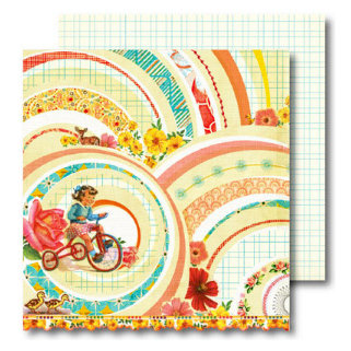 Sassafras Lass - Vintage Yummy Collection - 12x12 Double Sided Paper with Border Strip - Memory Lane