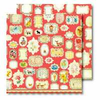 Sassafras Lass - Vintage Yummy Collection - 12x12 Double Sided Paper with Border Strip - Remember Me