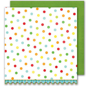 Sassafras Lass - Bungle Jungle Collection - 12x12 Double Sided Paper with Border Strip - Bungle Dots