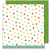 Sassafras Lass - Bungle Jungle Collection - 12x12 Double Sided Paper with Border Strip - Bungle Dots