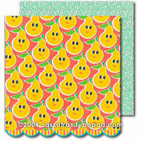 Sassafras Lass - Me Likey Collection - 12 x 12 Double Sided Paper with Border Strip - Sweetest Pair, CLEARANCE