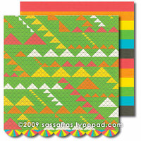 Sassafras Lass - Me Likey Collection - 12 x 12 Double Sided Paper with Border Strip - Angular, CLEARANCE