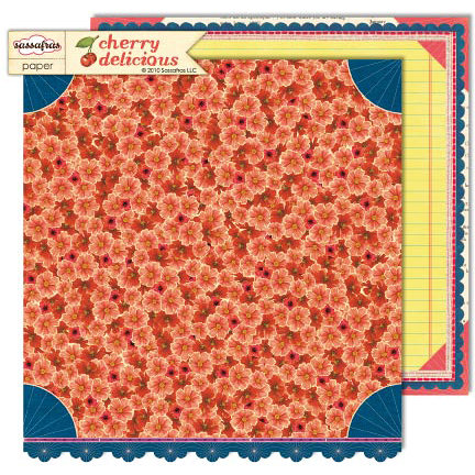 Sassafras Lass - Cherry Delicious Collection - 12 x 12 Double Sided Paper - Blushing