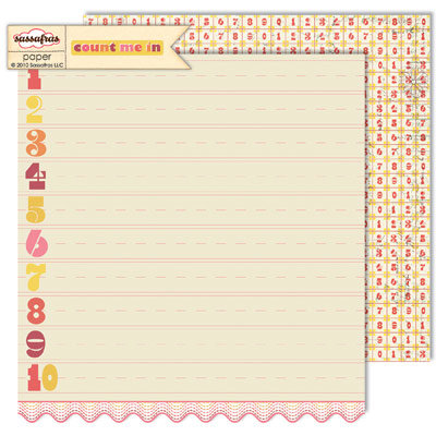 Sassafras Lass - Count Me In Collection - 12 x 12 Double Sided Paper - Elementary