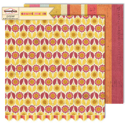 Sassafras Lass - Count Me In Collection - 12 x 12 Double Sided Paper - One By One