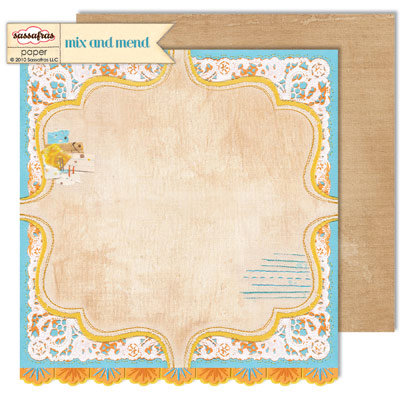 Sassafras Lass - Mix and Mend Collection - 12 x 12 Double Sided Paper - Tailored Sweetly