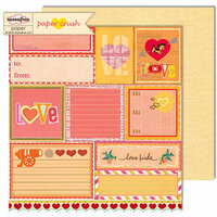 Sassafras Lass - Paper Crush Collection - 12 x 12 Double Sided Paper - Love Notes