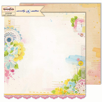 Sassafras Lass - Sweetly Smitten Collection - 12 x 12 Double Sided Paper - Penny's Penifore