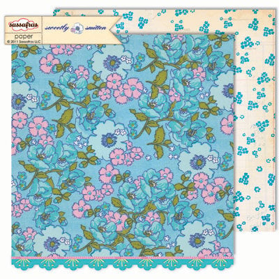 Sassafras Lass - Sweetly Smitten Collection - 12 x 12 Double Sided Paper - Vintage Lovely