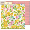 Sassafras Lass - Sweetly Smitten Collection - 12 x 12 Double Sided Paper - Floral Fields