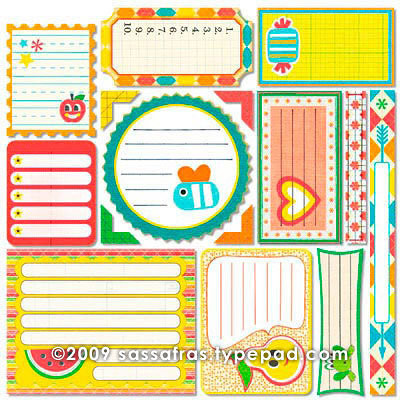 Sassafras Lass - Me Likey Collection - 12 x 12 Cardstock Stickers - Journal Tags