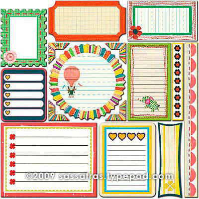 Sassafras Lass - Sweet Marmalade Collection - 12 x 12 Cardstock Stickers - Journal Tags, CLEARANCE