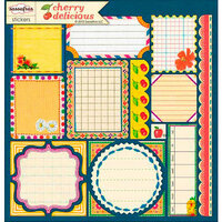 Sassafras Lass - Cherry Delicious Collection - 12 x 12 Cardstock Stickers - Journal Tags