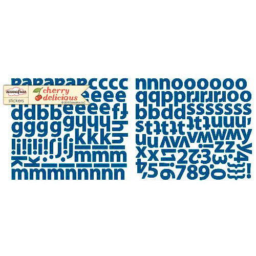 Sassafras Lass - Cherry Delicious Collection - Glittered Cardstock Stickers - Alphabet