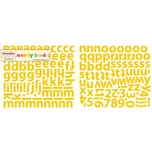 Sassafras Lass - Nerdy Bird Collection - Glittered Cardstock Stickers - Alphabet