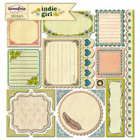 Sassafras Lass - Indie Girl Collection - 12 x 12 Cardstock Stickers - Journal Tags, CLEARANCE