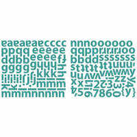 Sassafras Lass - Indie Girl Collection - Glittered Cardstock Stickers - Alphabet - Turquoise