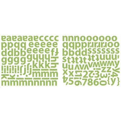 Sassafras Lass - Glittered Cardstock Stickers - Alphabet - Kelly Green