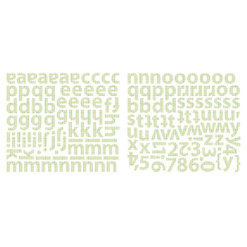 Sassafras Lass - Cardstock Stickers - Mini Alphabet - Green Graph