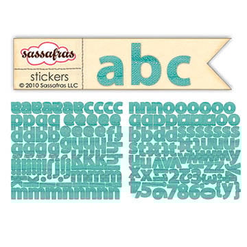Sassafras Lass - Paper Crush Collection - Cardstock Stickers - Mini Alphabet - Blue Linen